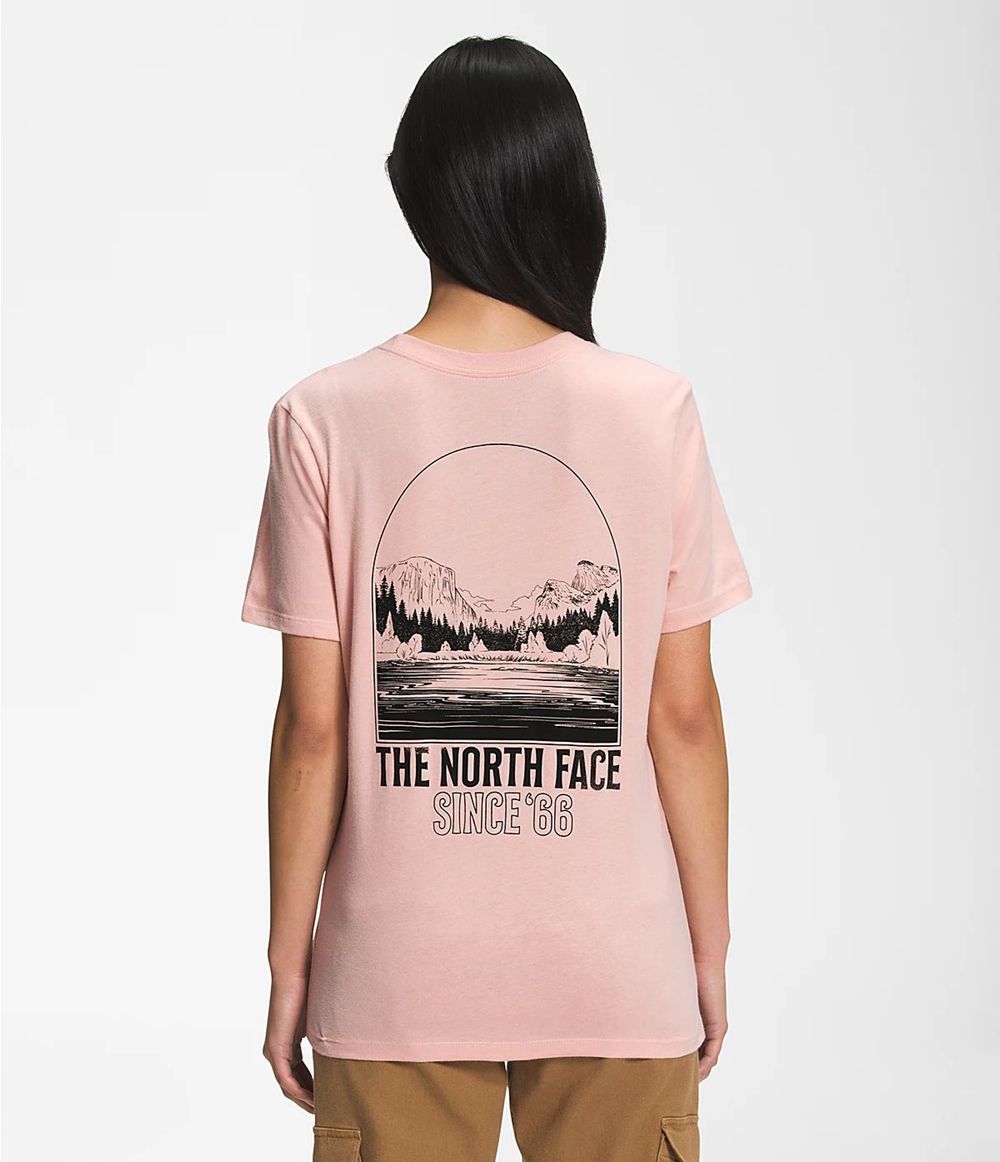 The North Face Kurzer Ärmel Mountain Peace T-Shirts Damen - Rosa CH-943VPJJ